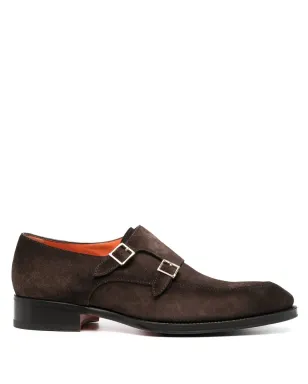 Santoni サントーニ モンクシューズ（バックル付きスエード） - ブラウン - サムネイル1