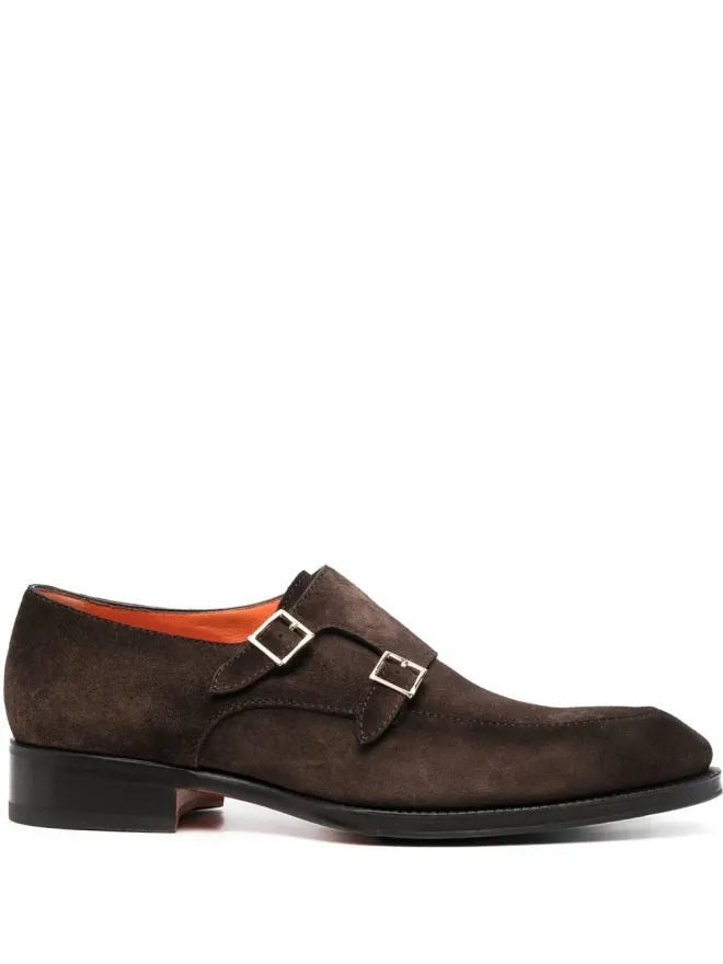 Santoni Santoni サントーニ モンクシューズ（バックル付きスエード） - ブラウンの商品画像