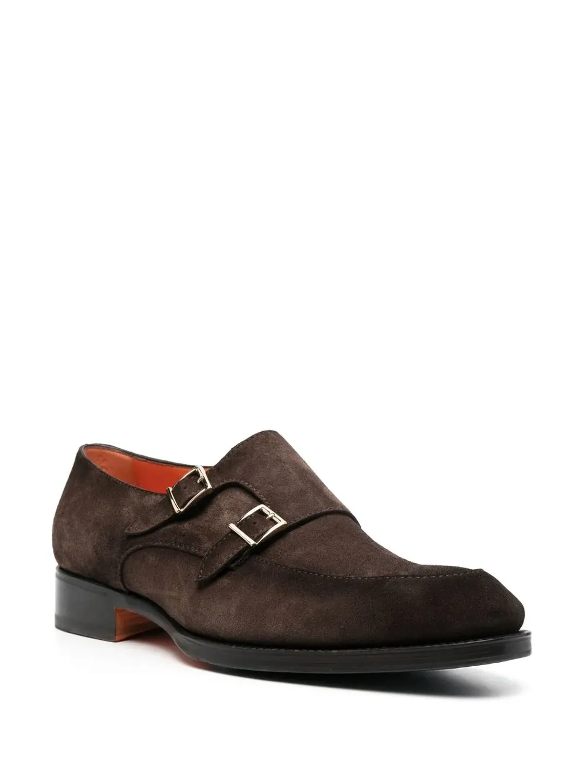 Santoni サントーニ モンクシューズ（バックル付きスエード） - ブラウン - 画像2