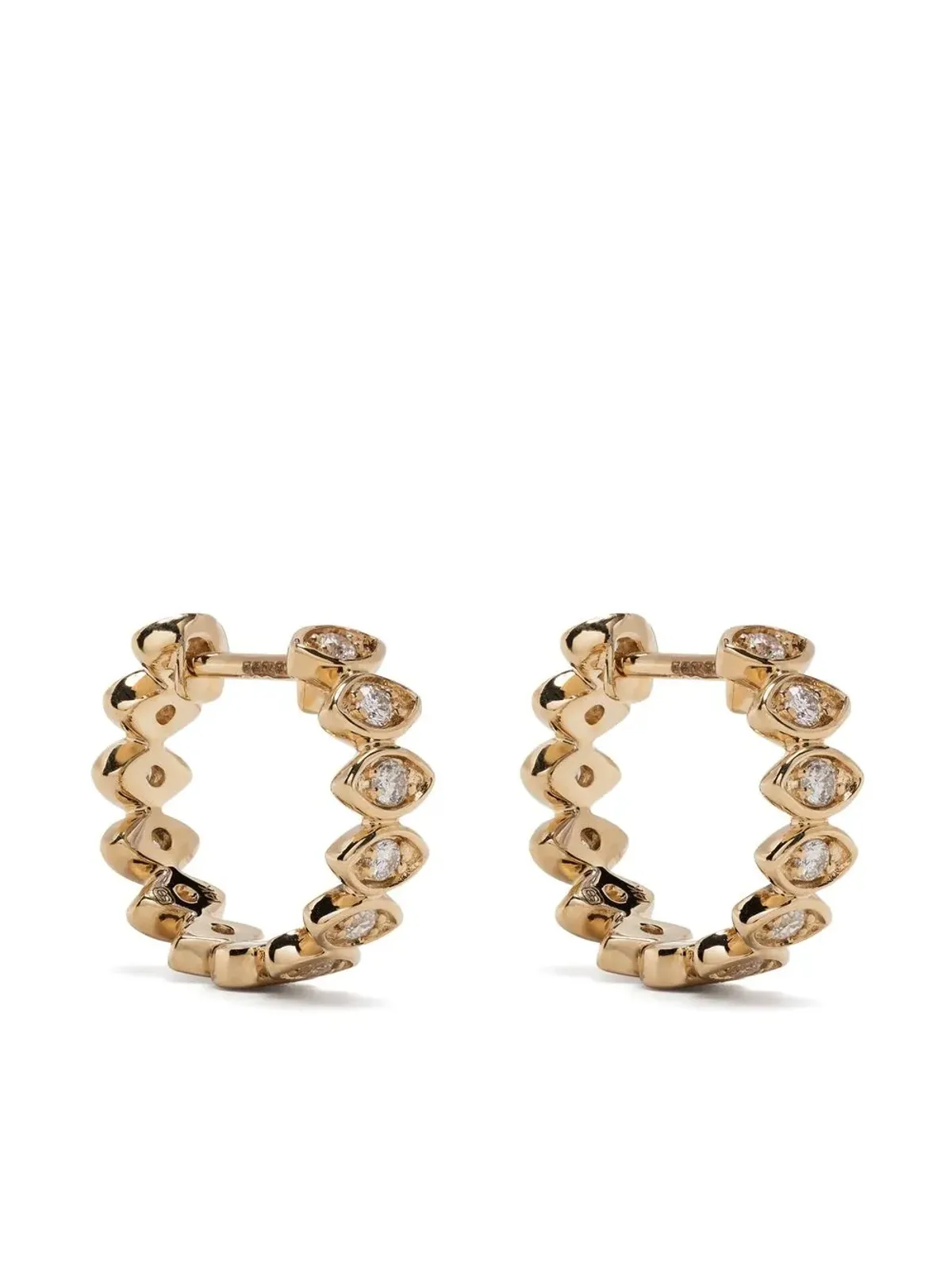 Sydney Evan 14K イエローゴールド エビルアイ ダイヤモンド ハギーホープ イヤリング - 画像1