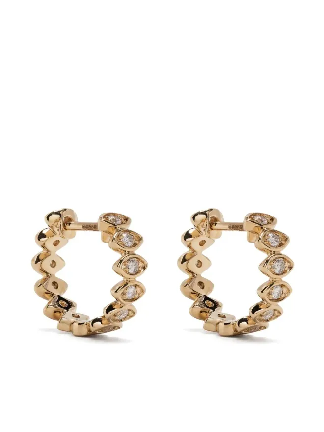 Sydney Evan Sydney Evan 14K イエローゴールド エビルアイ ダイヤモンド ハギーホープ イヤリングの商品画像