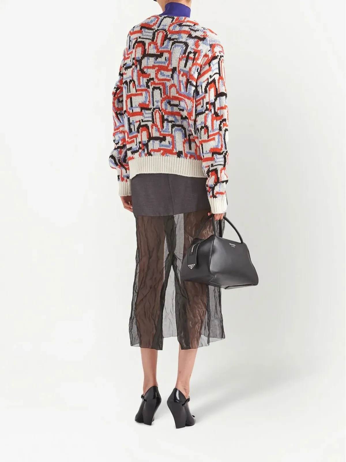 Prada アブストラクトパターンの編み込みセーター - 画像3