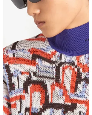 Prada アブストラクトパターンの編み込みセーター - サムネイル4