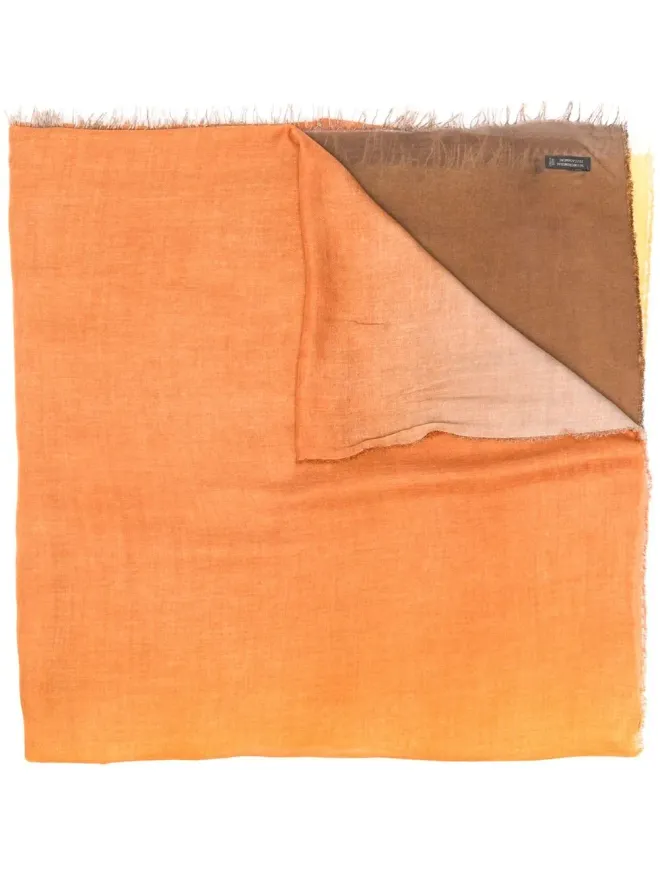 Faliero Sarti Faliero Sarti カラーブロックフリンジスカーフ - オレンジの商品画像