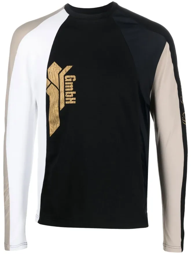 GmbH GmbH カラーブロック ロゴプリントTシャツ（ブラック）の商品画像