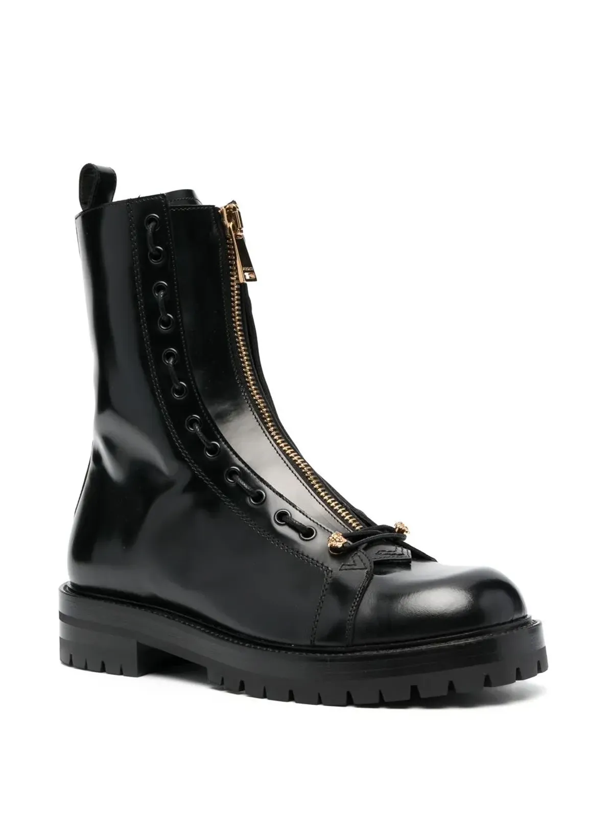 Versace ジップアップレザーブーツ - 画像2