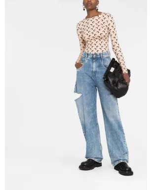 Marine Serre クレセントムーンプリント セカンドスキン・トップ - サムネイル2