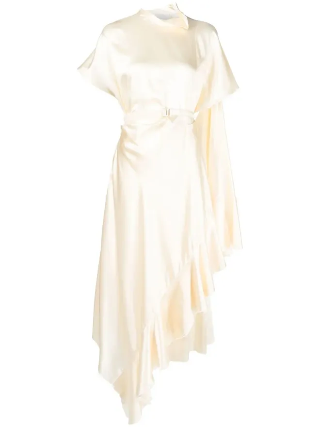 LITKOVSKA LITKOVSKA アシンメトリック・ラッフルディテールドレス - Yellowの商品画像