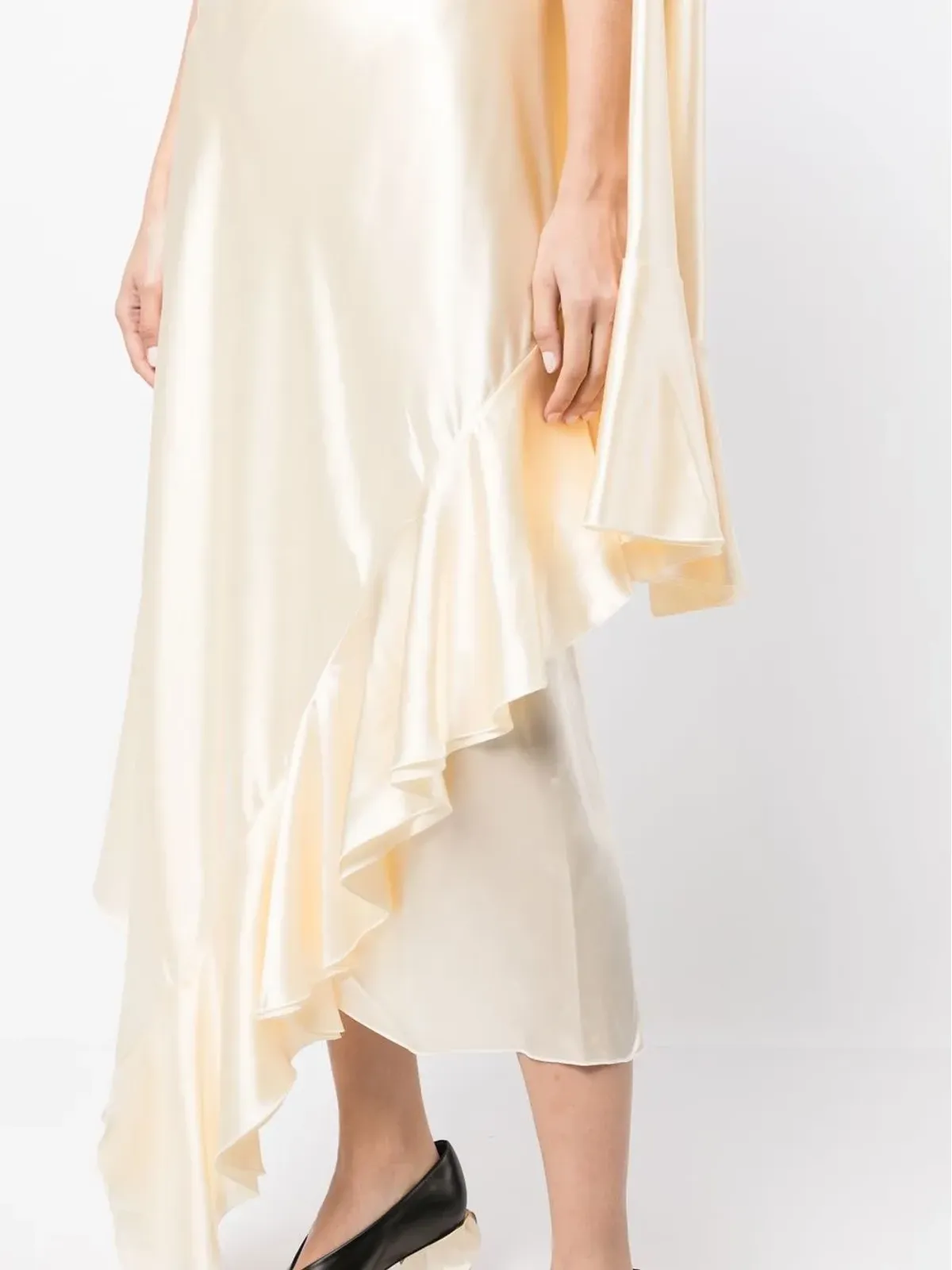 LITKOVSKA アシンメトリック・ラッフルディテールドレス - Yellow - 画像5