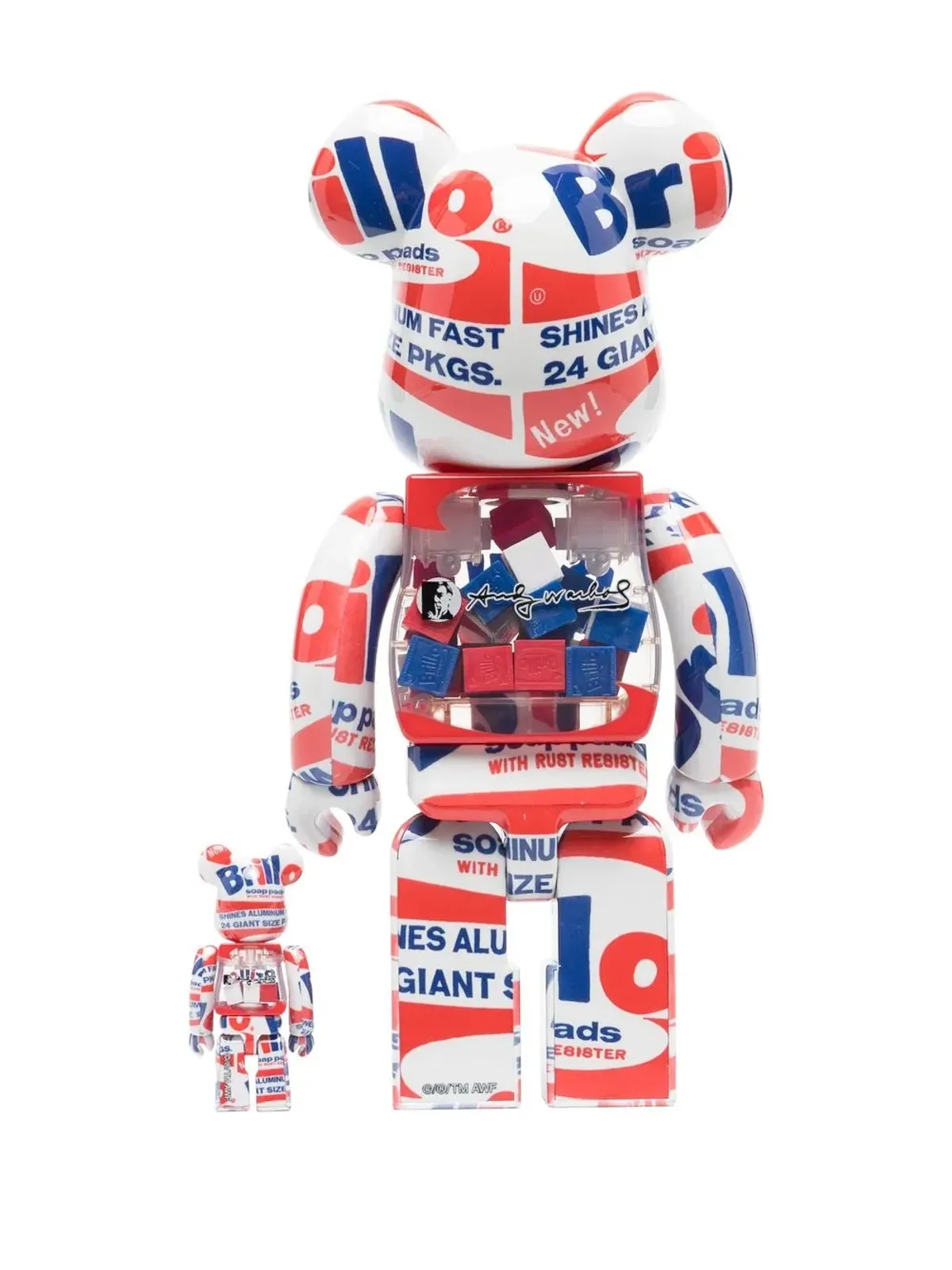 MEDICOM TOY x Andy Warhol Brillo BE@RBRICK フィギュアセット ブルー - 画像2