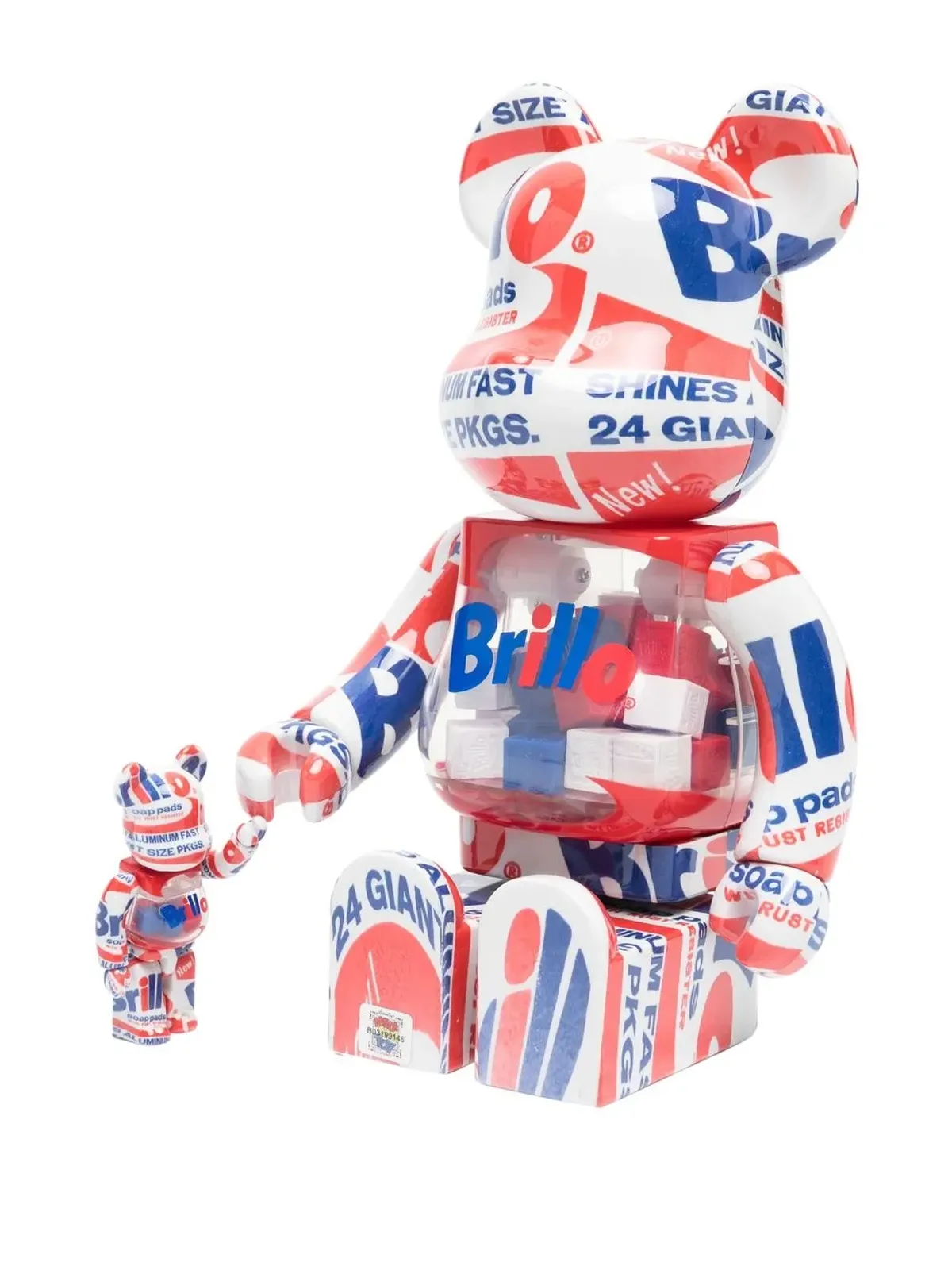 MEDICOM TOY x Andy Warhol Brillo BE@RBRICK フィギュアセット ブルー - 画像3
