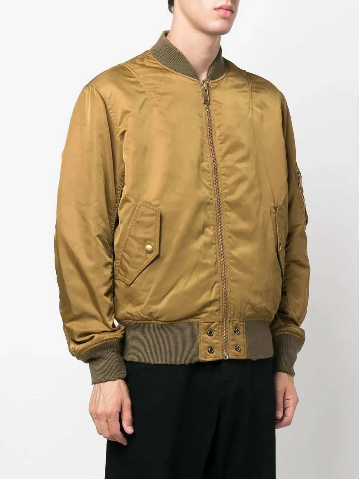 Diesel ロゴパッチ ジップフロントジャケット グリーン - 画像3