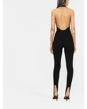 Saint Laurent ホルターネック・オープンバック・ジャンプスーツ - サムネイル4