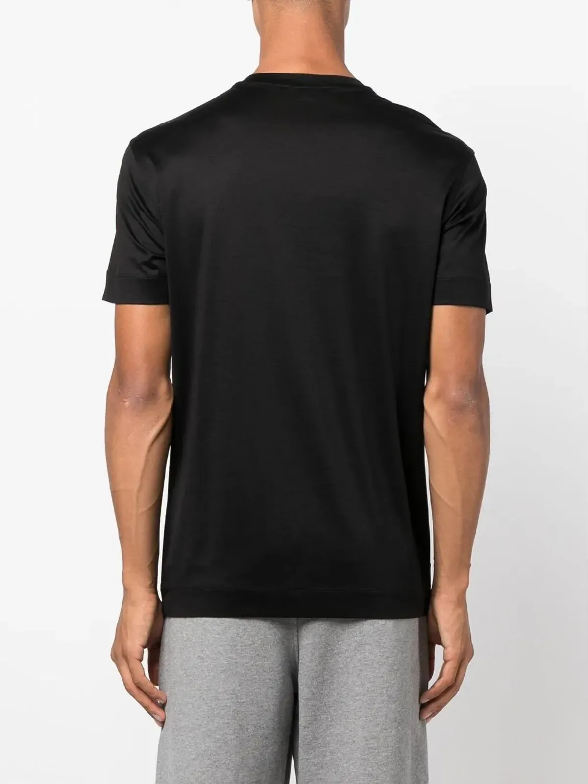 Emporio Armani ロゴ刺繍 クルーネック Tシャツ - ブラック - 画像4