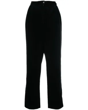 Valentino Garavani Pre-Owned ブラック ベルベットのストレートパンツ（1980年代） - サムネイル1