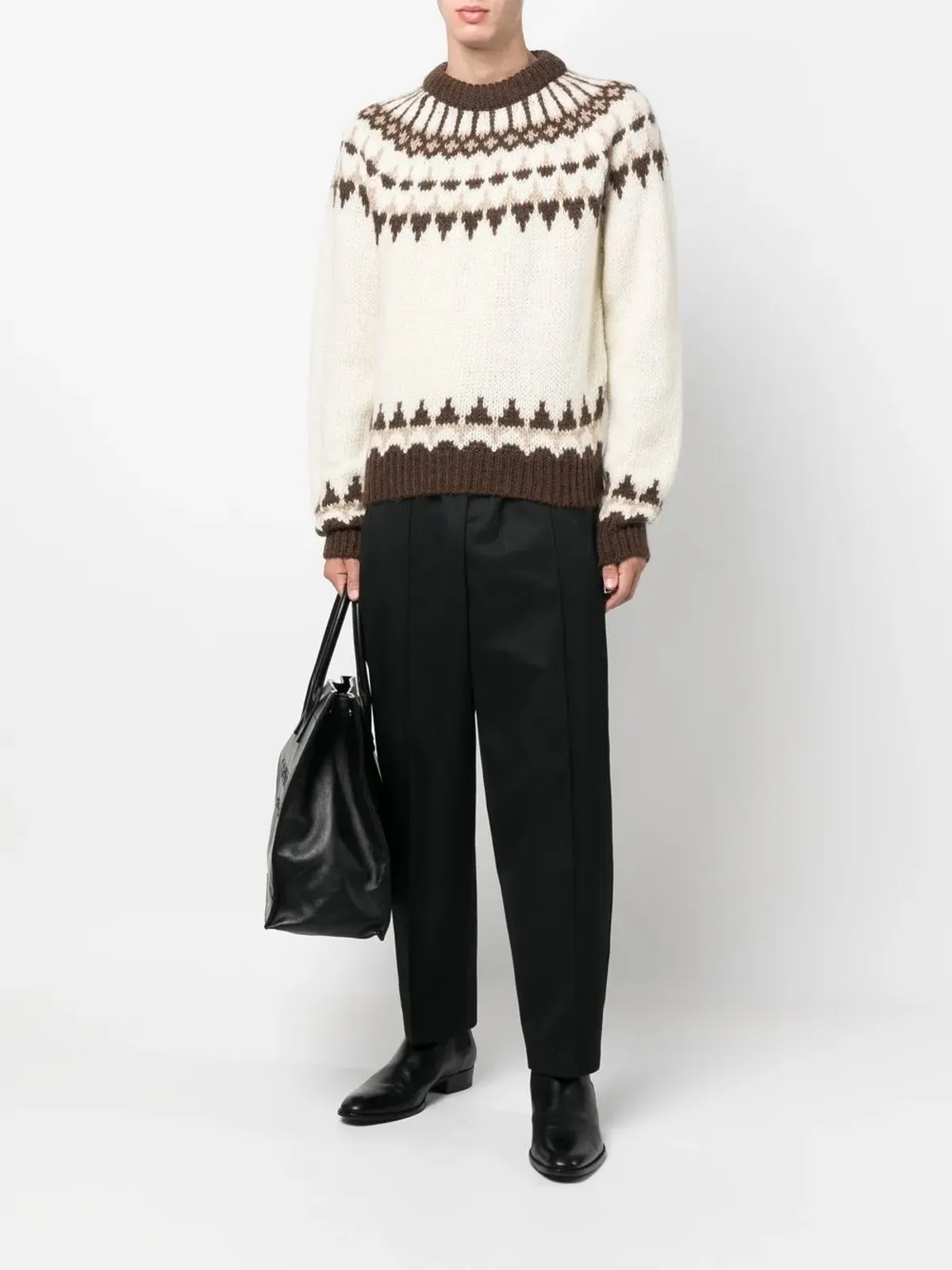 Saint Laurent フェアアイル風ニットセーター - 画像2