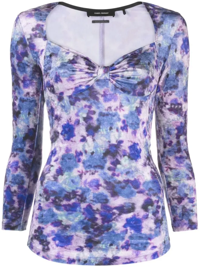 Isabel Marant ISABEL MARANT グバイア 花柄プリントベルベットトップの商品画像