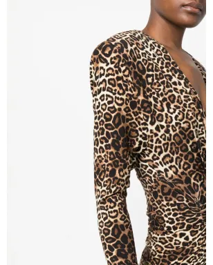Alexandre Vauthier レオパードプリント Vネック ミニドレス - サムネイル5