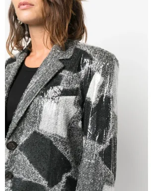 John Galliano Pre-Owned 黒の1990年代パッチワーク柄シングルブレストジャケット - サムネイル5