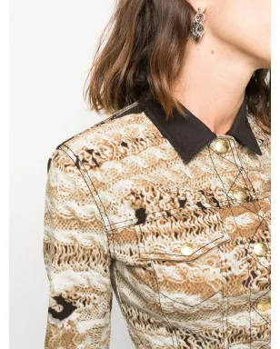 John Galliano Pre-Owned ウーブンプリント クロップドジャケット - サムネイル5