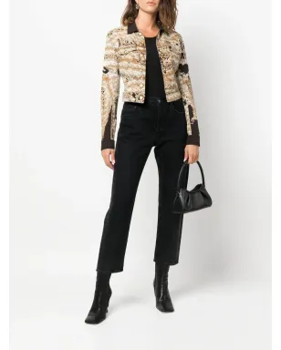 John Galliano Pre-Owned ウーブンプリント クロップドジャケット - サムネイル2