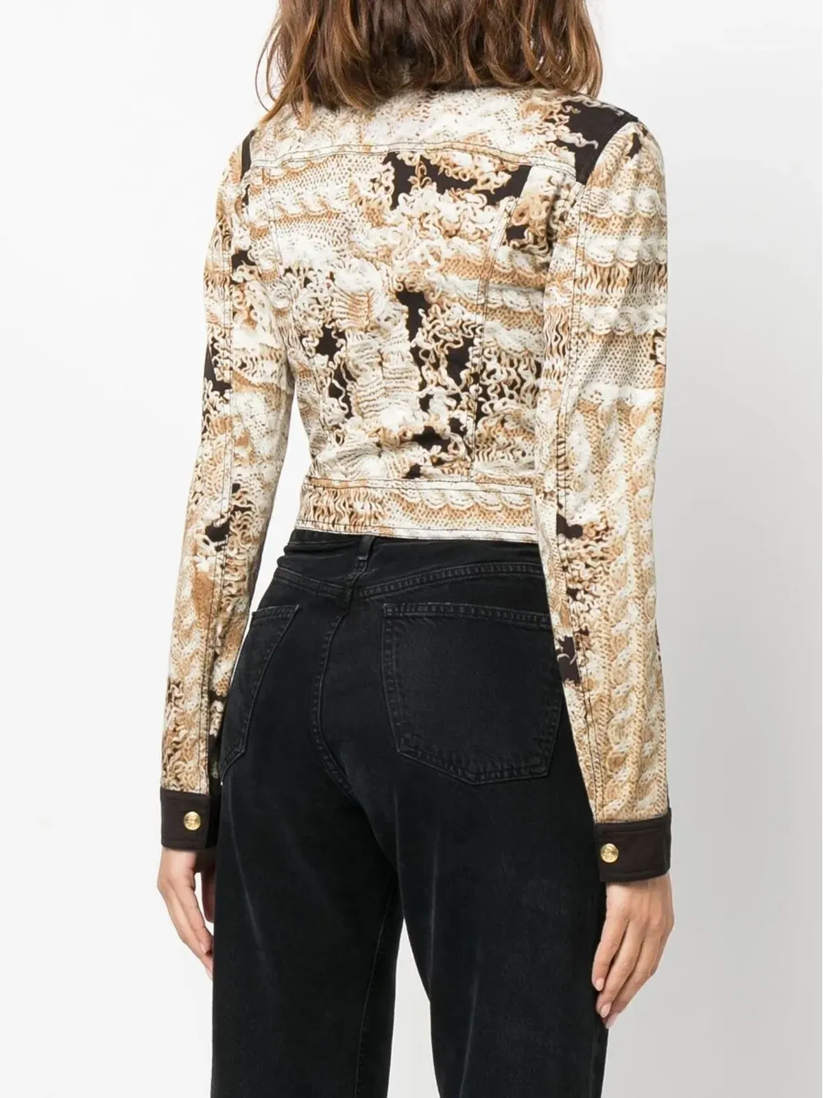 John Galliano Pre-Owned ウーブンプリント クロップドジャケット - 画像4