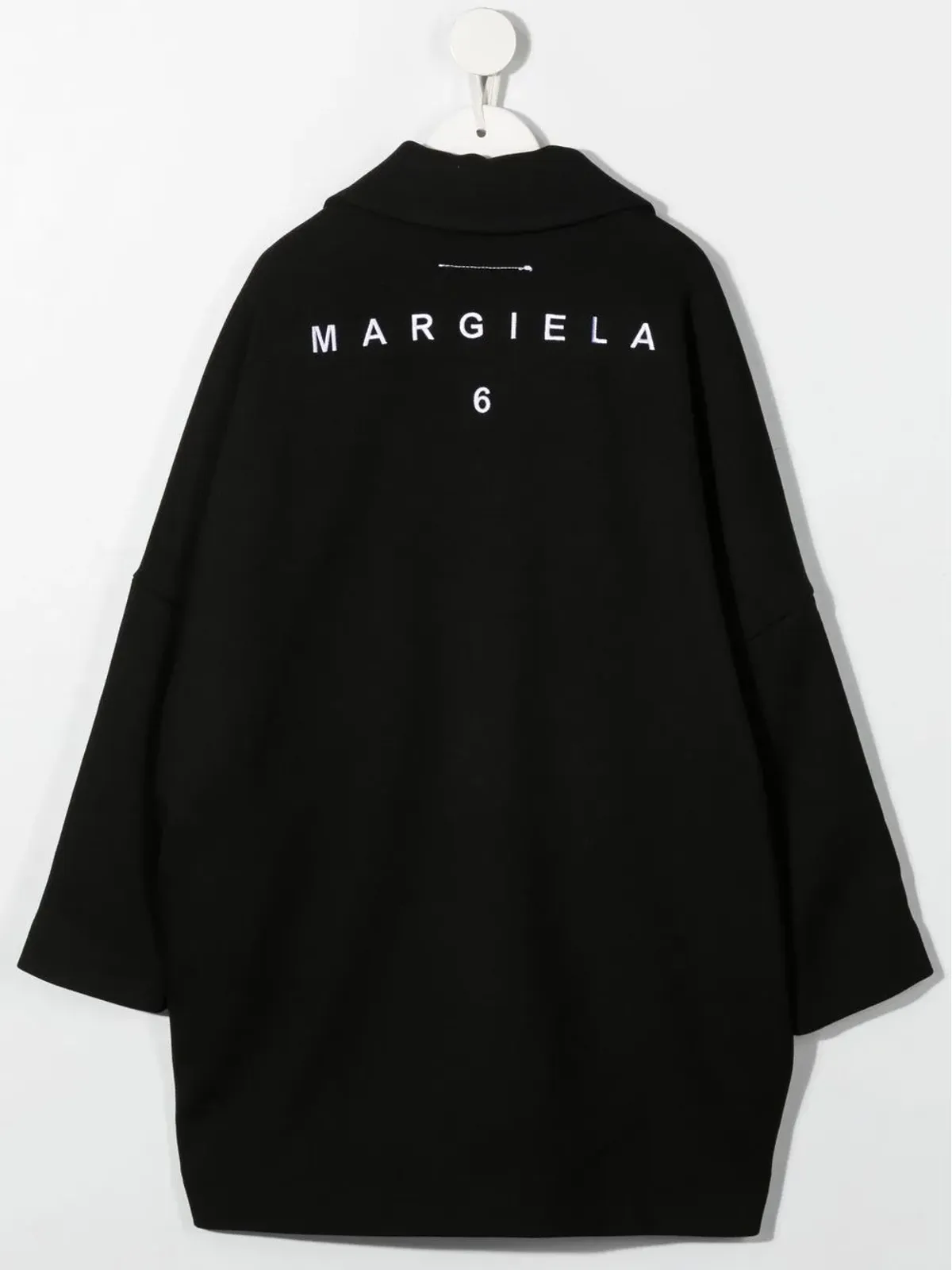 MM6 Maison Margiela Kids ロゴプリント シングルブレスト コート ブラック - 画像2