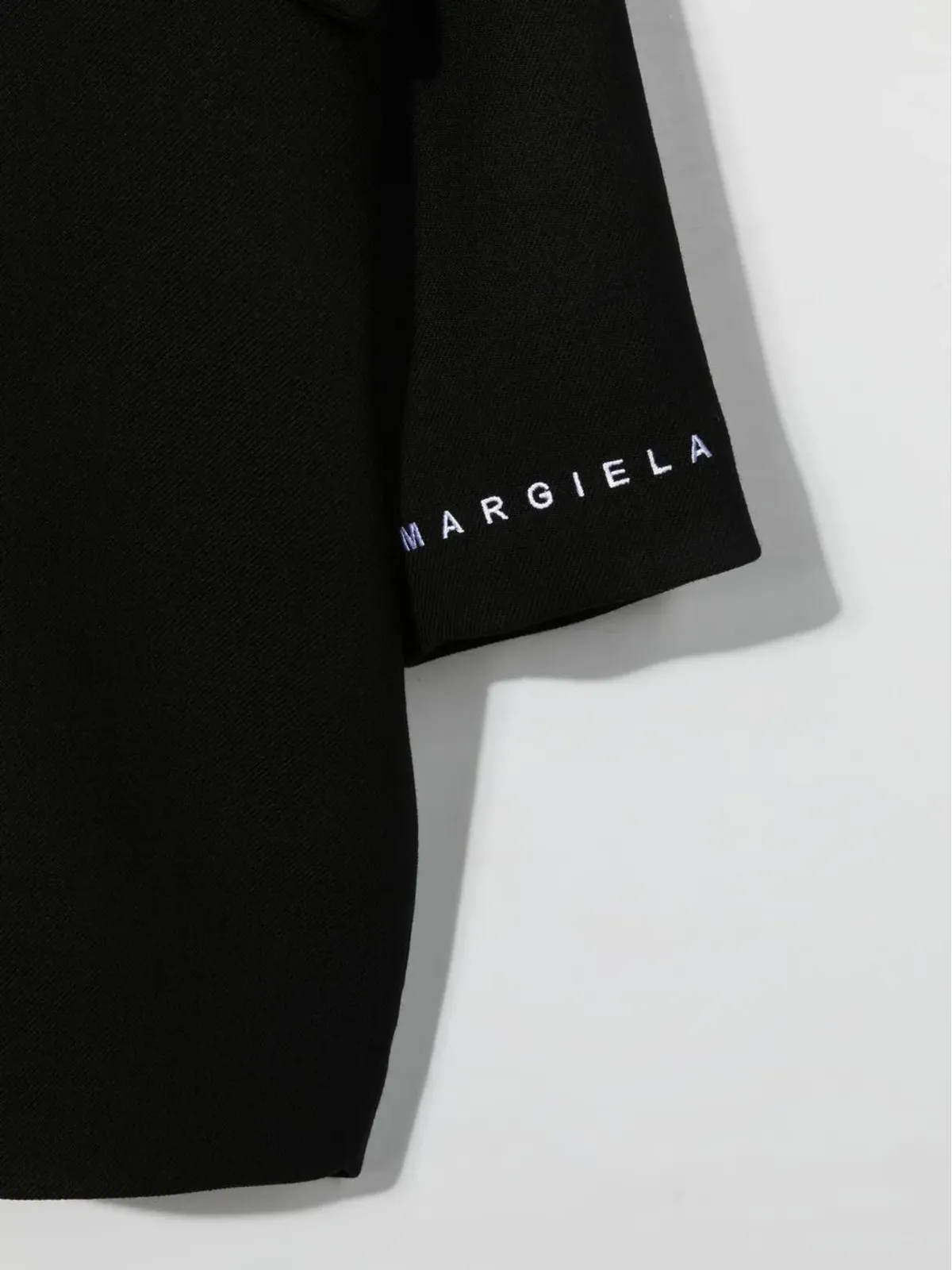 MM6 Maison Margiela Kids ロゴプリント シングルブレスト コート ブラック - 画像3