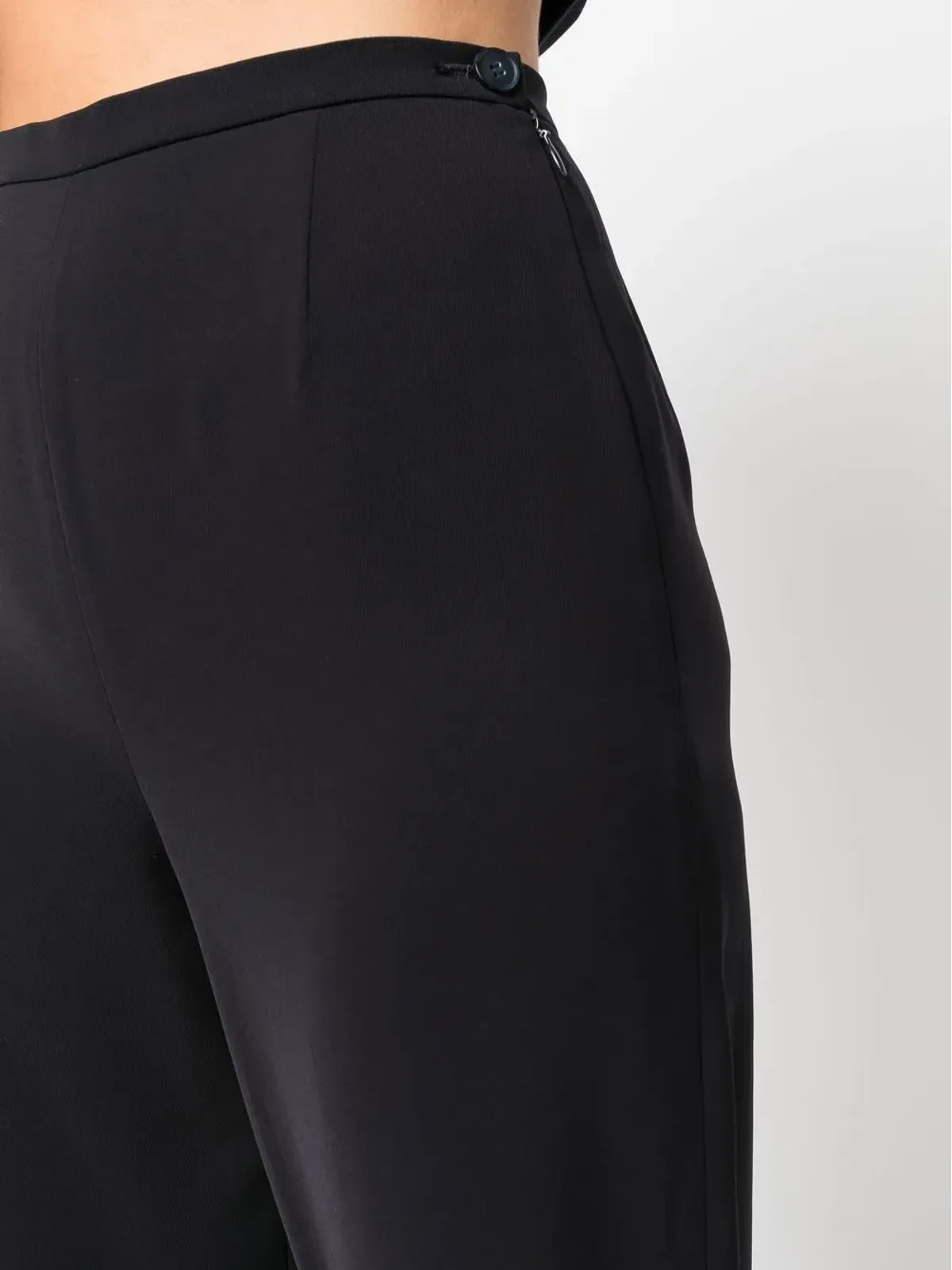 Giorgio Armani Pre-Owned 1990年代 ハイウエスト ワイドレッグ トラウザーズ - ブラック - 画像5
