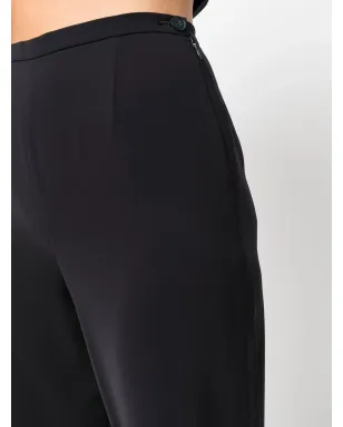 Giorgio Armani Pre-Owned 1990年代 ハイウエスト ワイドレッグ トラウザーズ - ブラック - サムネイル5