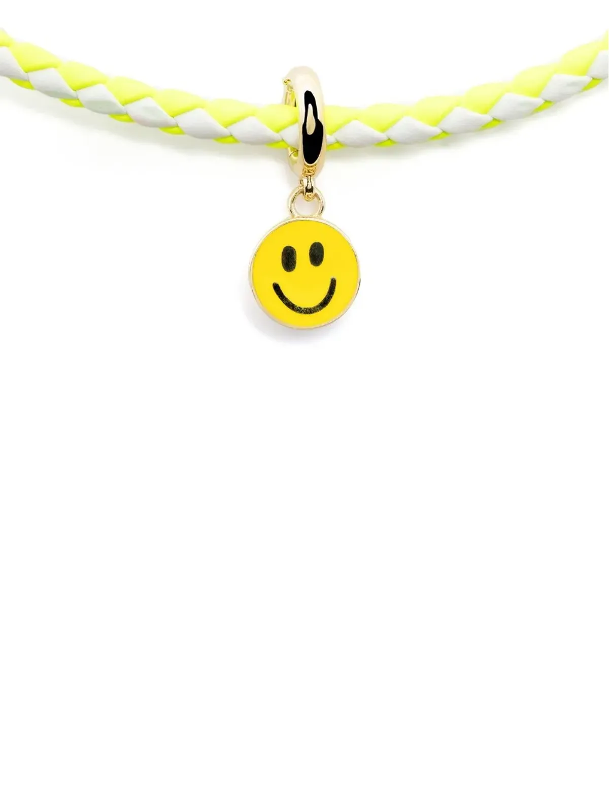 Lauren Rubinski 14kt yellow gold smiley face cord necklace - White - 画像1