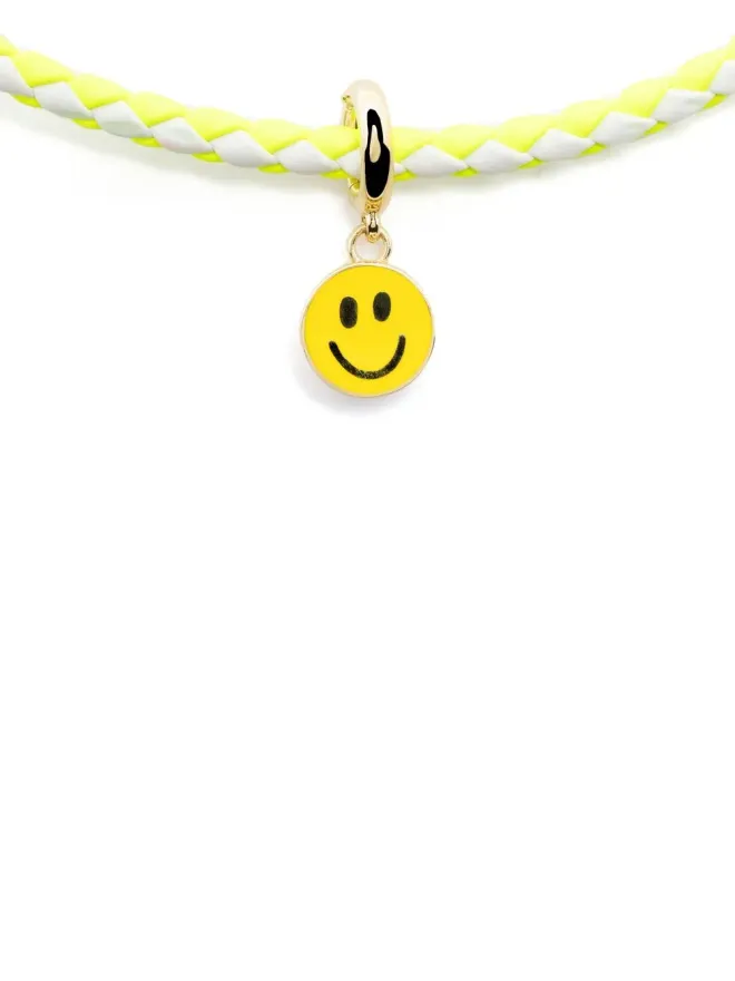 Lauren Rubinski Lauren Rubinski 14kt yellow gold smiley face cord necklace - Whiteの商品画像