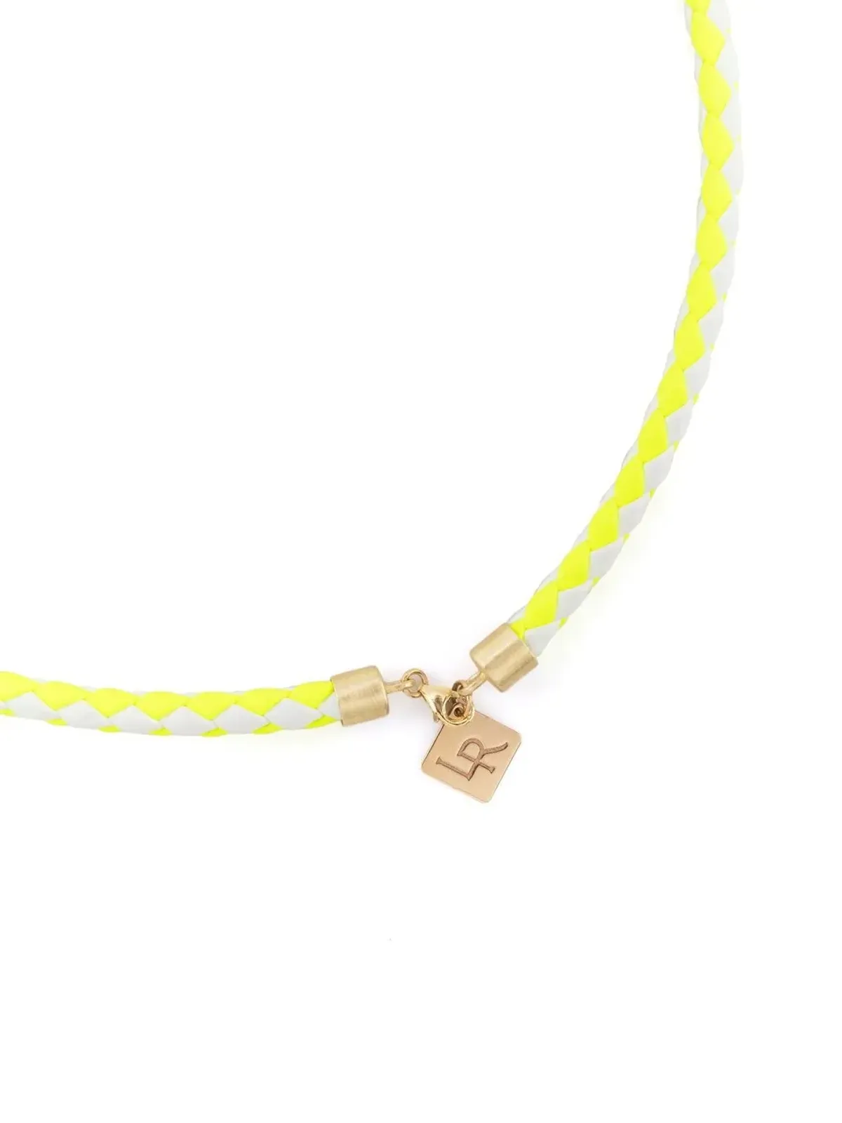 Lauren Rubinski 14kt yellow gold smiley face cord necklace - White - 画像4