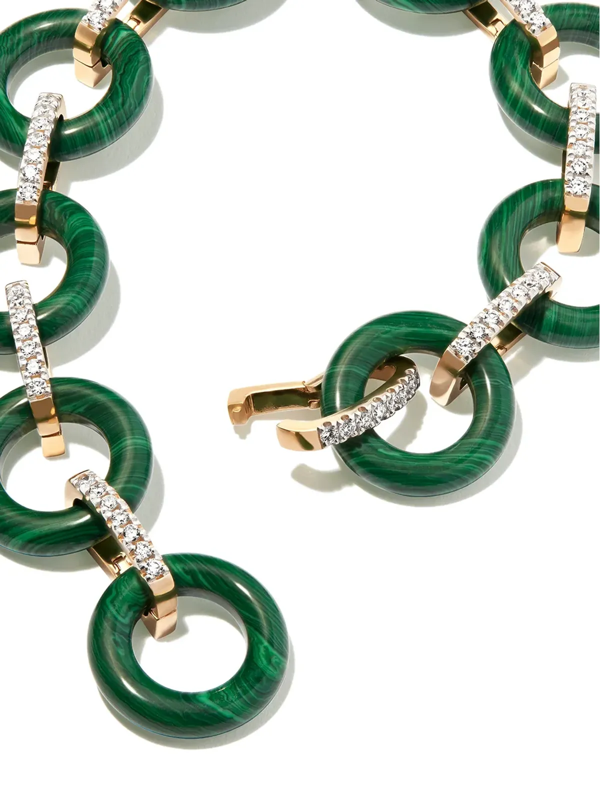 Mateo 14kt イエローゴールド マラカイトとダイヤモンド ブレスレット - 画像3