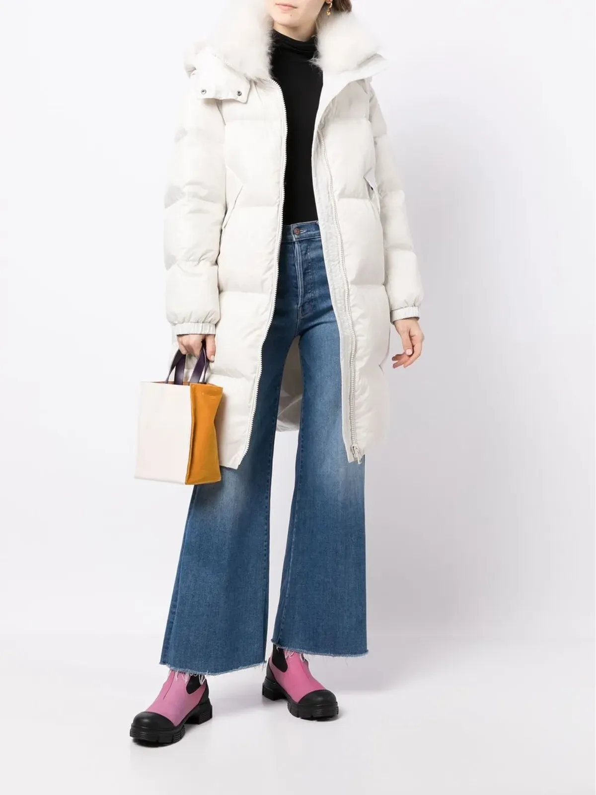 Yves Salomon padded-design zipped coat - White - 画像2