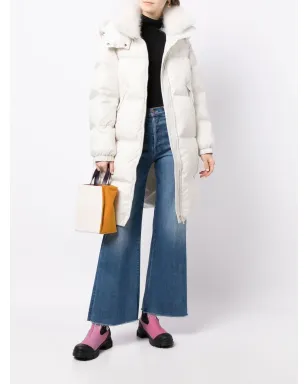 Yves Salomon padded-design zipped coat - White - サムネイル2