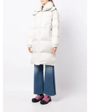 Yves Salomon padded-design zipped coat - White - サムネイル3