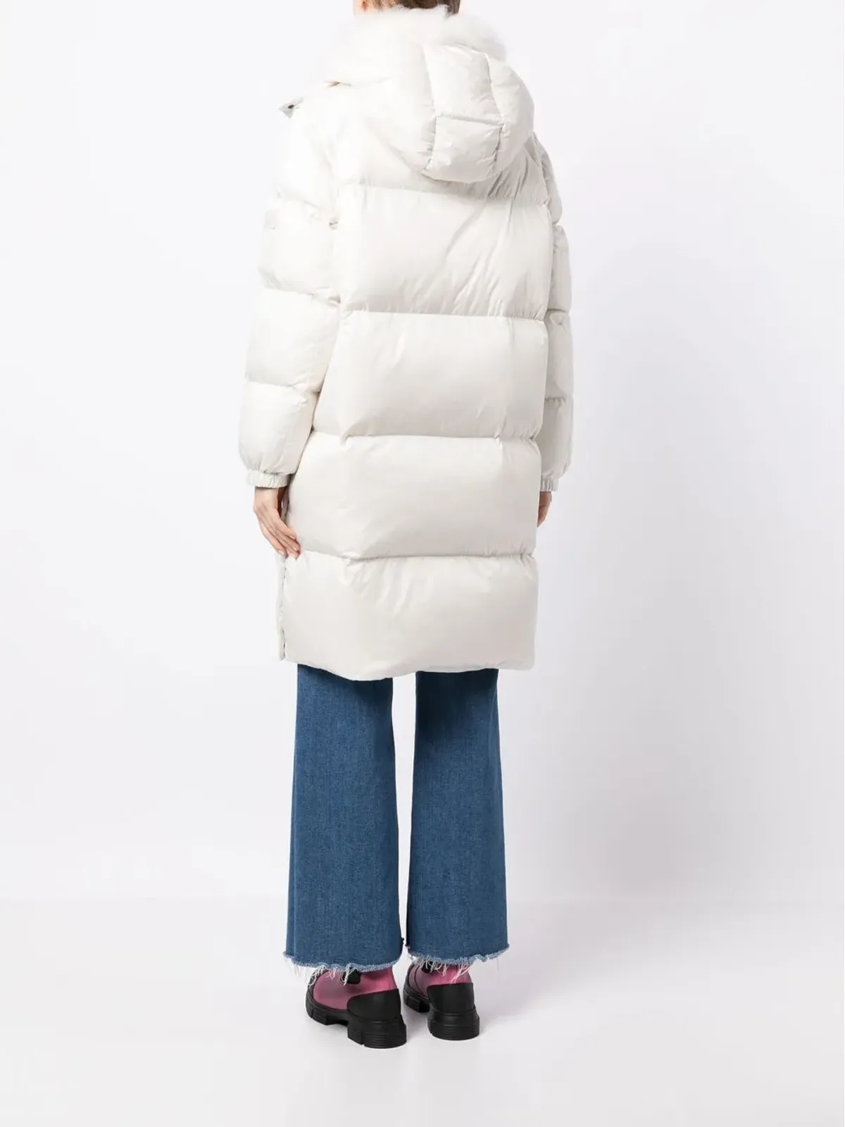 Yves Salomon padded-design zipped coat - White - 画像4