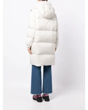 Yves Salomon padded-design zipped coat - White - サムネイル4