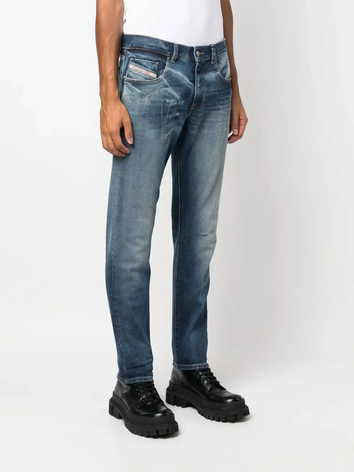 Diesel D-Strukt スリムカットジーンズ ブルー - 画像3