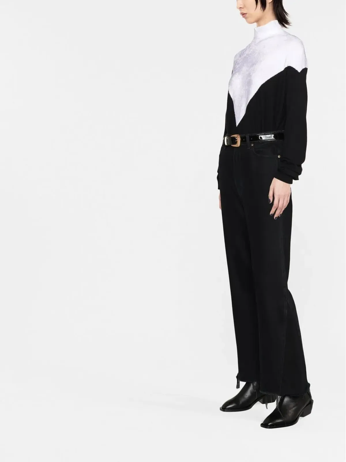 Emporio Armani 二色編みニットセーター - 画像3