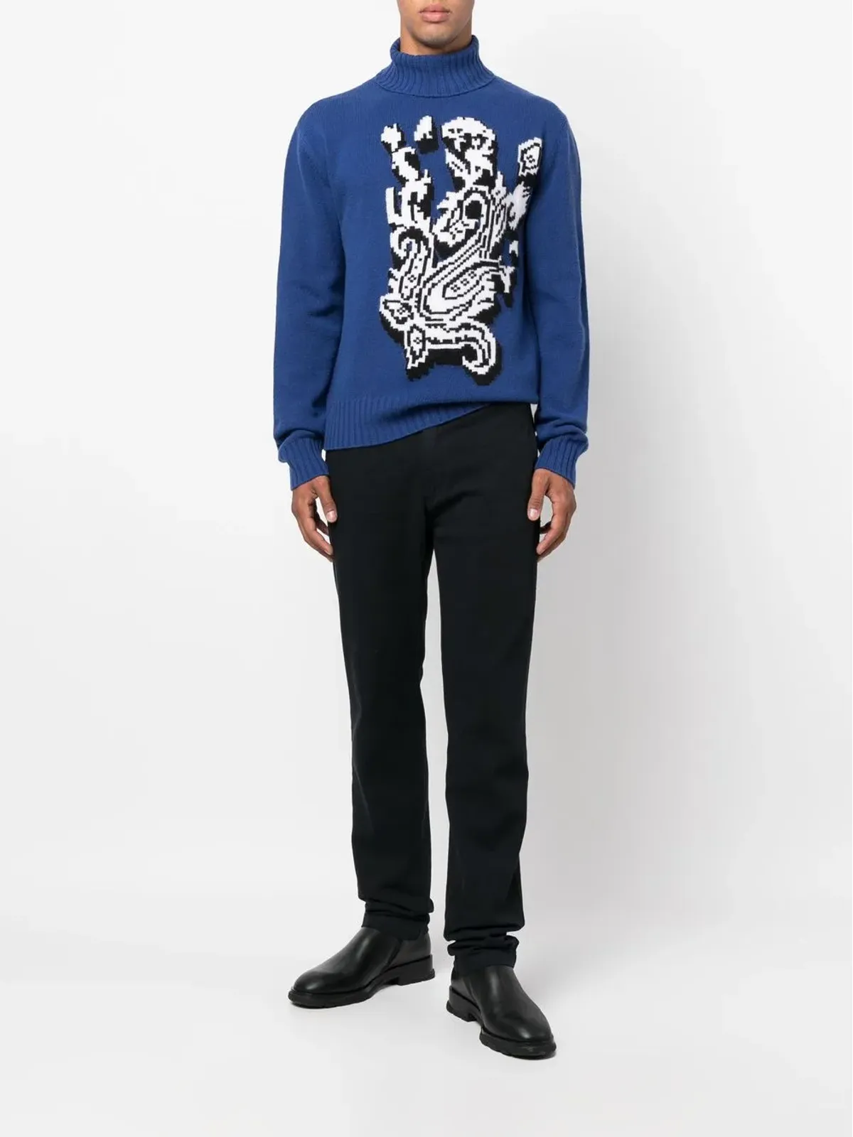 ETRO ペイズリー柄ニット ロールネック ジャンパー - ブルー - 画像2
