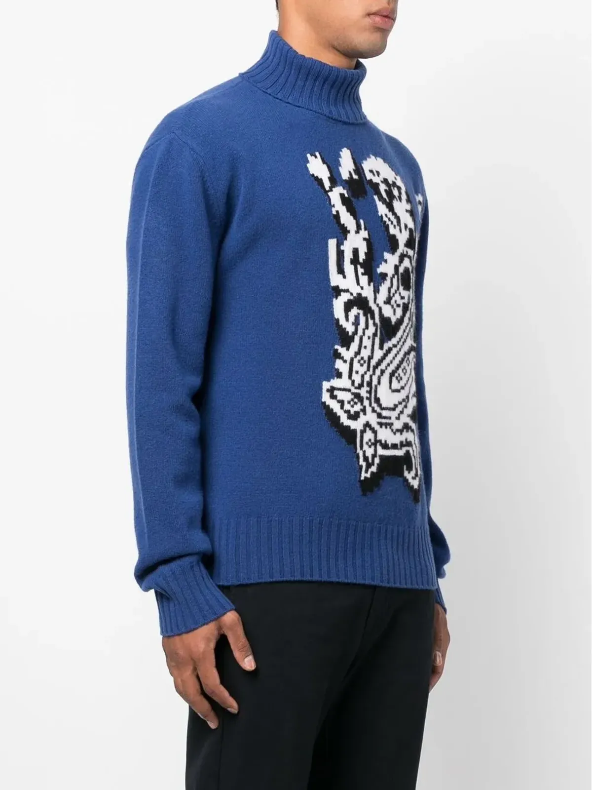 ETRO ペイズリー柄ニット ロールネック ジャンパー - ブルー - 画像3