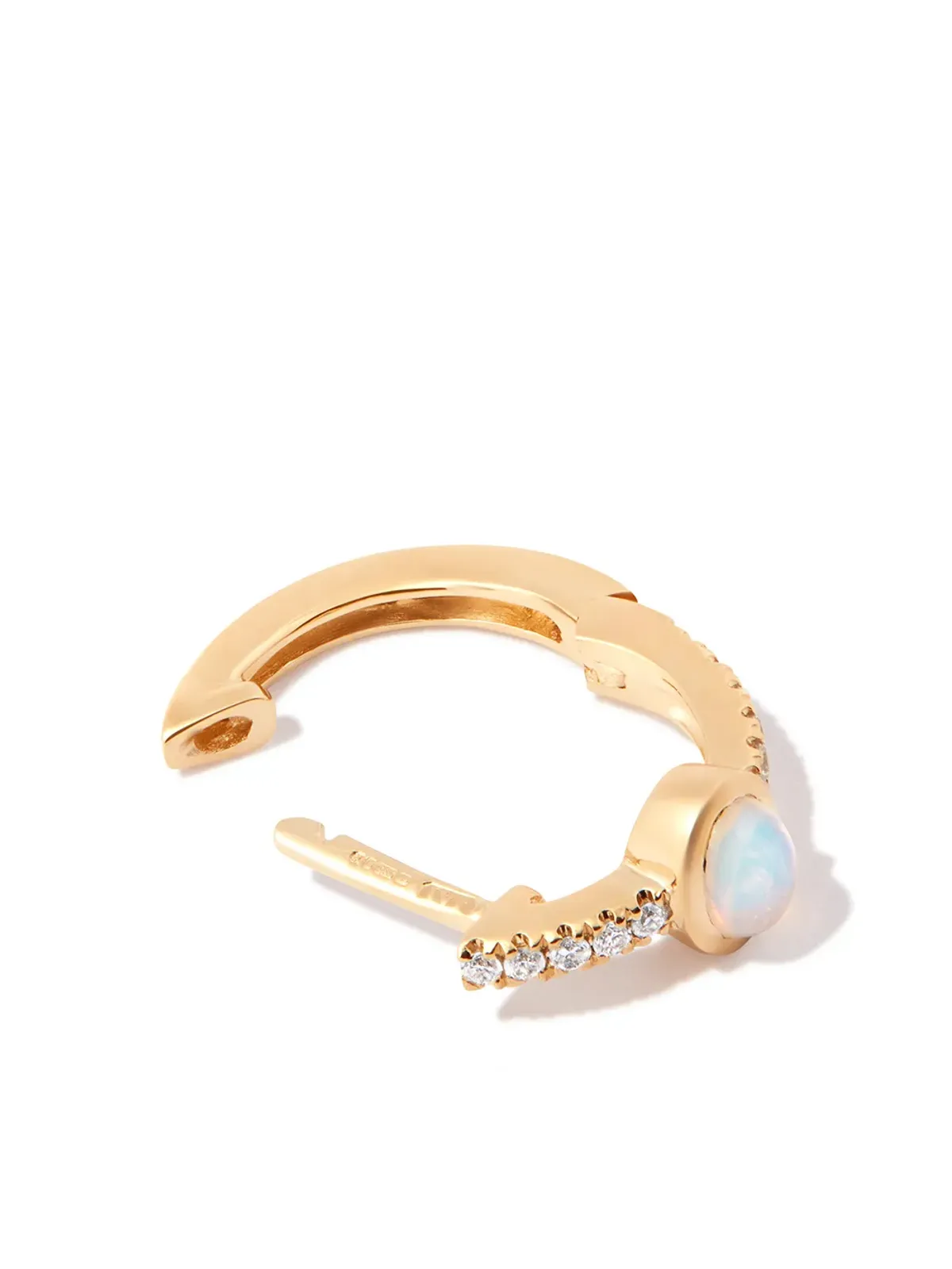 Jacquie Aiche 14K イエローゴールド オパールとダイヤモンド フープピアス - 画像2