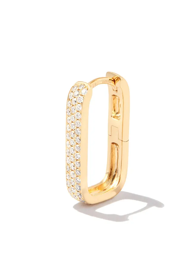 Jacquie Aiche Jacquie Aiche ミニ レクタングル ダイヤモンド イヤリング 14K イエローゴールドの商品画像