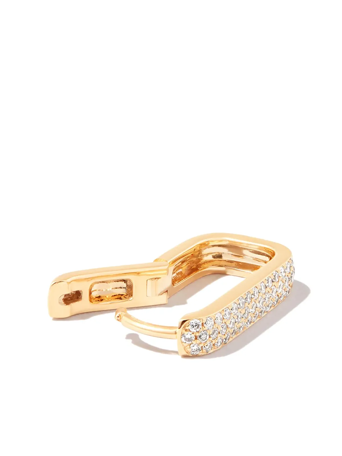 Jacquie Aiche ミニ レクタングル ダイヤモンド イヤリング 14K イエローゴールド - 画像2
