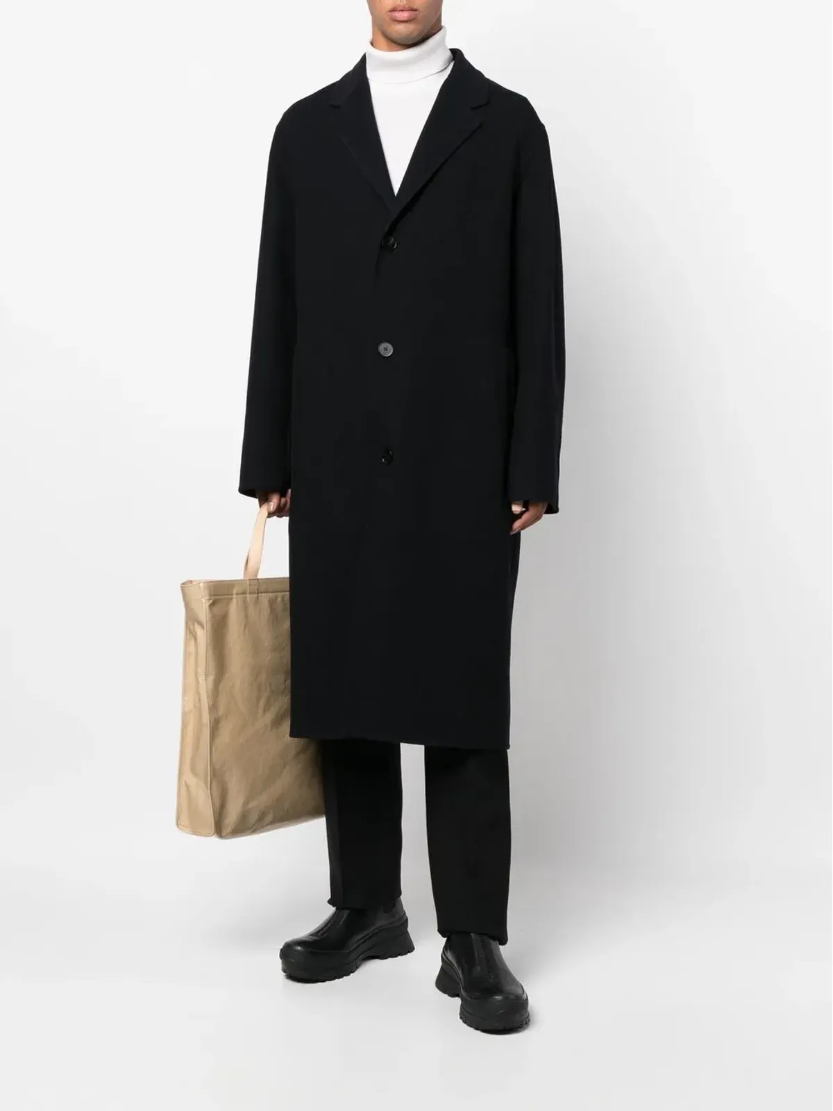 Jil Sander ノッチドカラー ボタンアップ コート - ブルー - 画像2