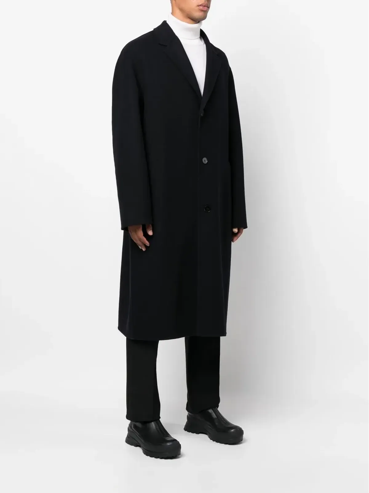 Jil Sander ノッチドカラー ボタンアップ コート - ブルー - 画像3