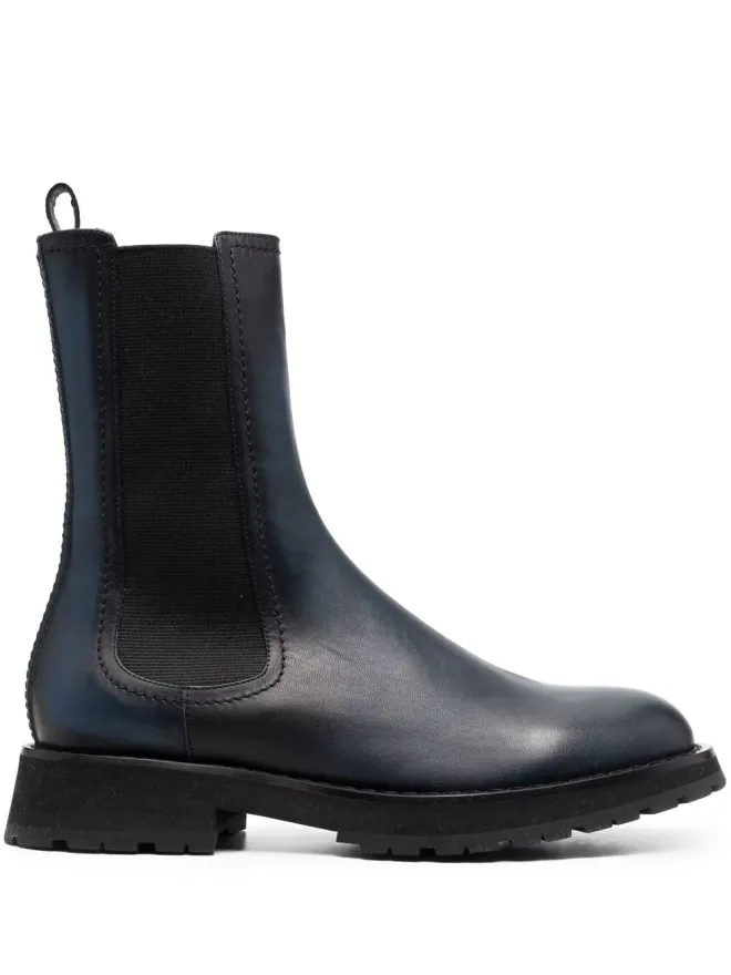 Alexander McQueen Alexander McQueen レザー チェルシーブーツ - ブルーの商品画像