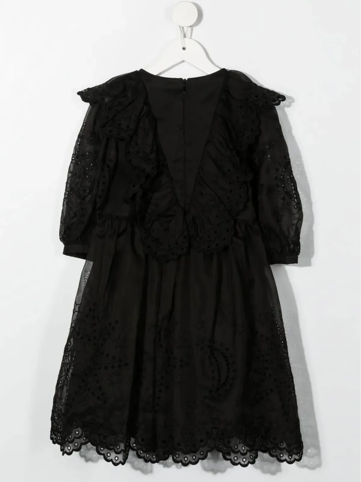 Stella McCartney Kids Shooting Star 刺繍入りシルクドレス ブラック - 画像2